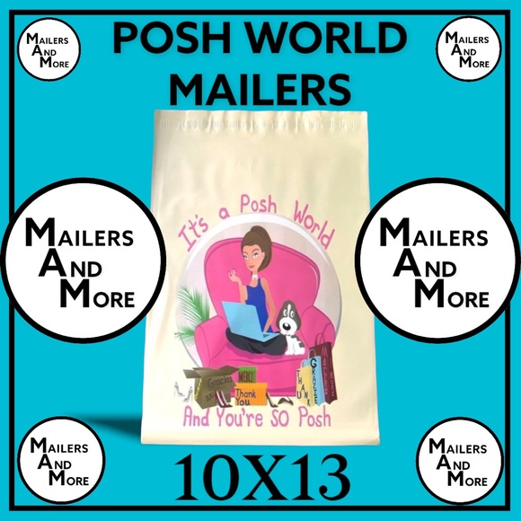 50 10X13 Poly Mailers Posh World PRICE IS FIRM - Picture 5 of 10